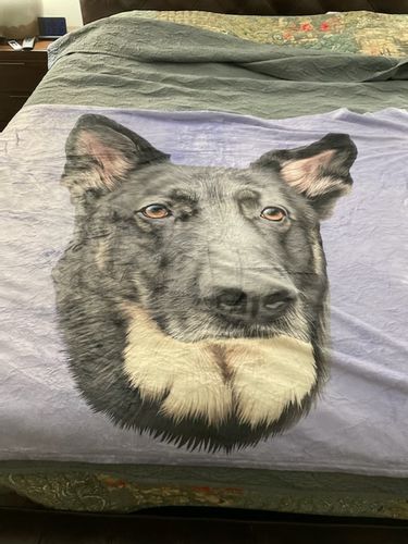 Customer photo review of Custom Pet Print Fleece Blanket