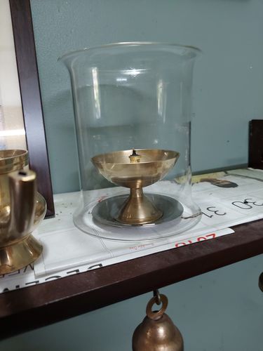 Customer photo review of Glass Lamp Cover / Wind Protector For Diya