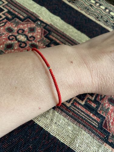 Customer photo review of DIAMOND 18K GOLD FRIENDSHIP BRACELET - RED