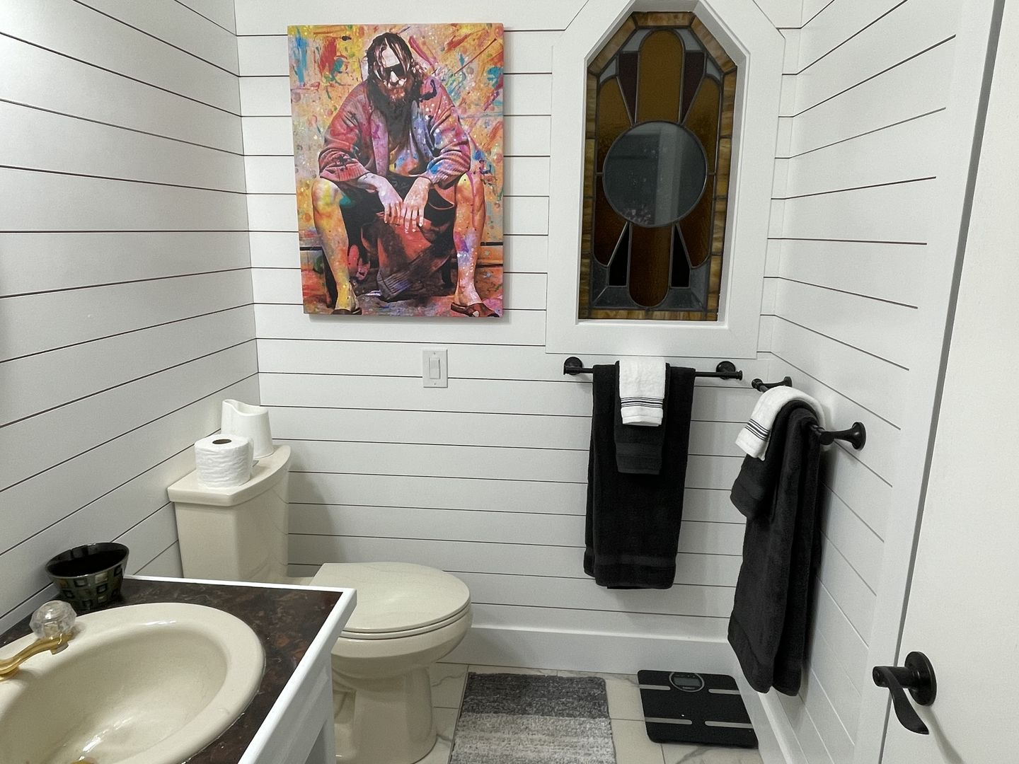 Customer photo review of Lebowski Toilet Colors Wall Art