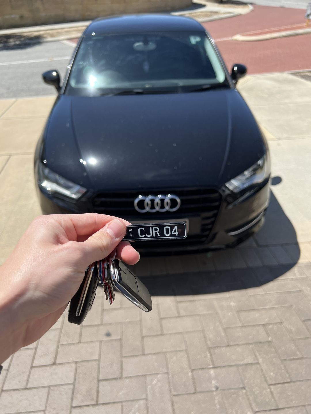 Customer photo review of WA Platinum Licence Plate Custom Keychain