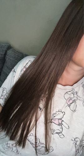 Customer photo review of Classic Tape In Hair Extensions Brown Color Straight & Body Wave