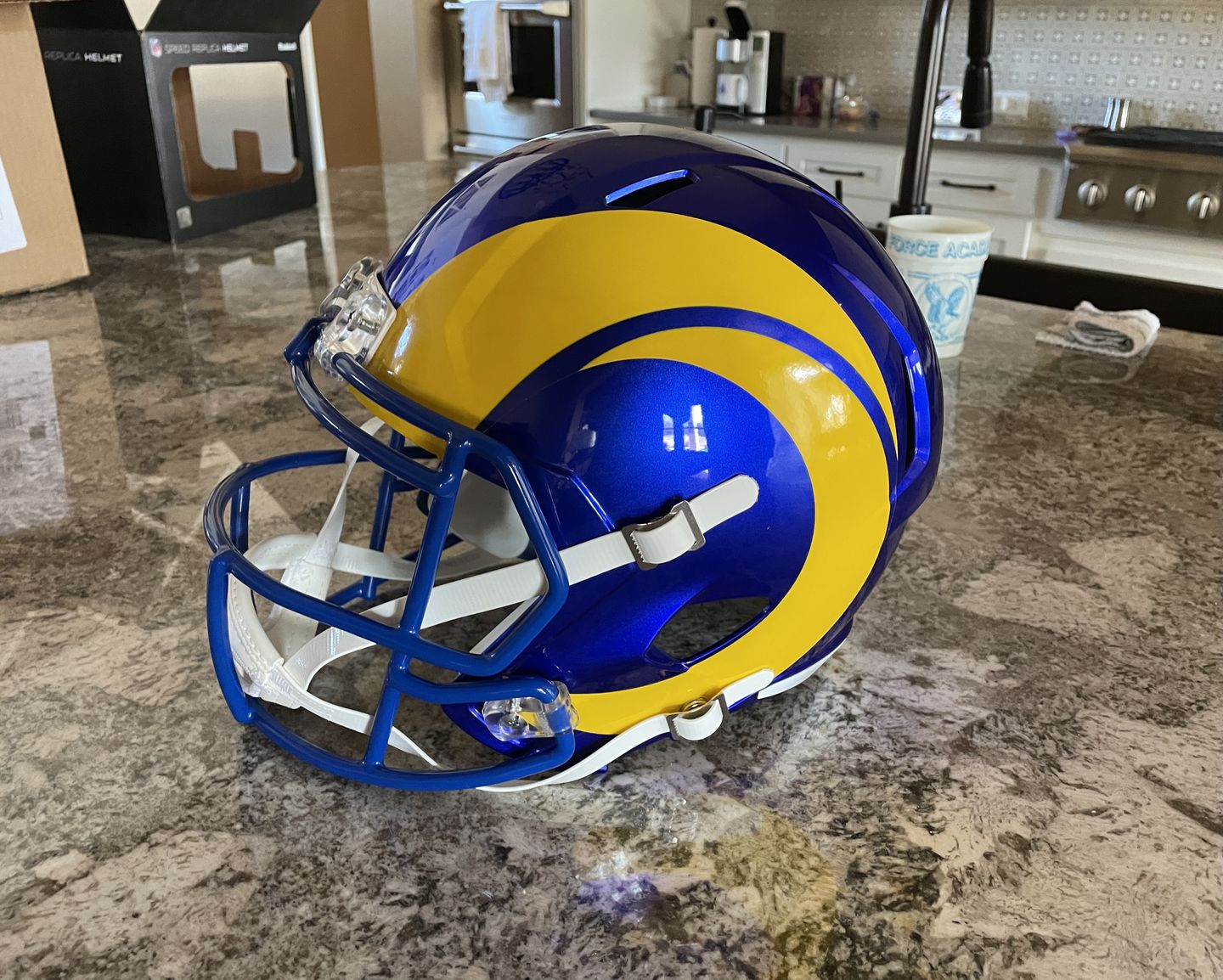 Customer photo review of LA Rams Riddell Speed Full Size Replica Football Helmet