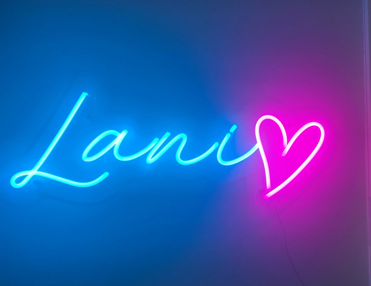Customer photo review of Custom Neon Signs for Kids Rooms