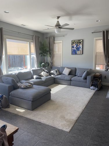 Customer photo review of SKY LINEN DELUXE PLUSH MODULAR 7 PIECE SECTIONAL