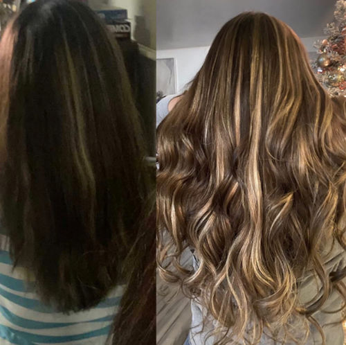 Customer photo review of New Style Genius Wefts Thin and Soft No shedding Ombre Color