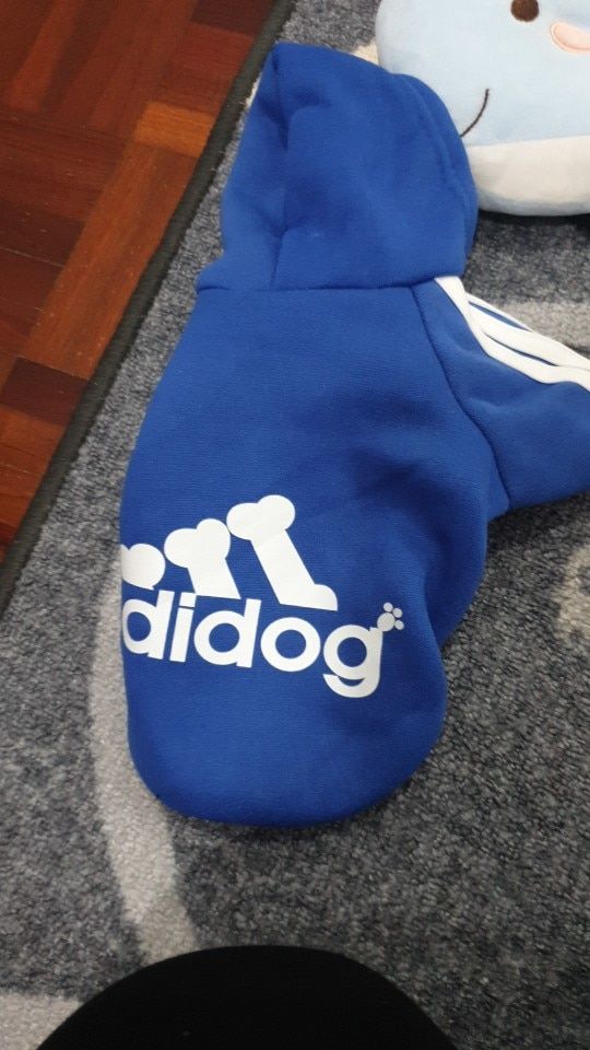 Customer photo review of Felpa "Adidog" Blu
