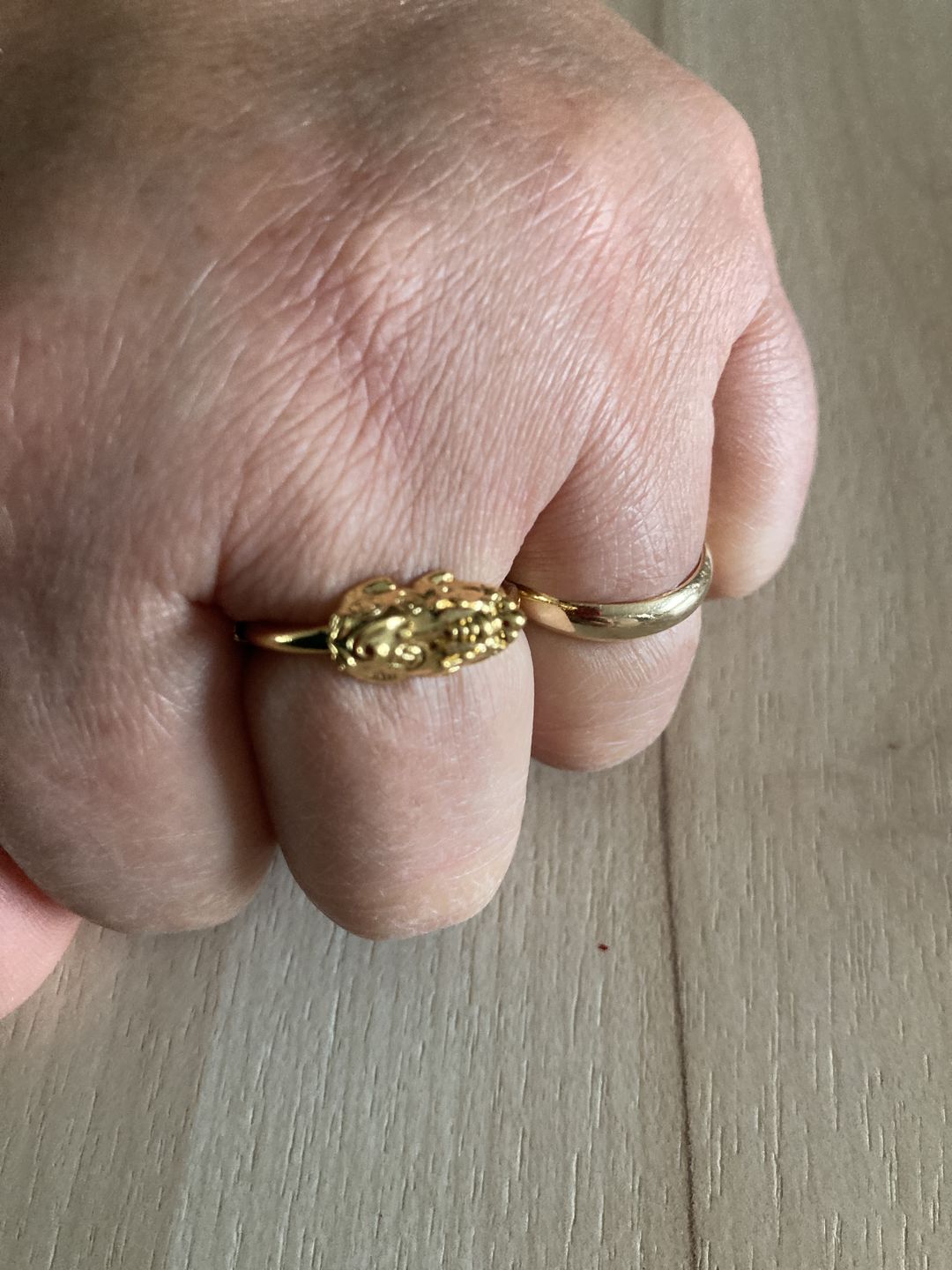 Customer photo review of Adjustable Lucky Gold Piyao Ring