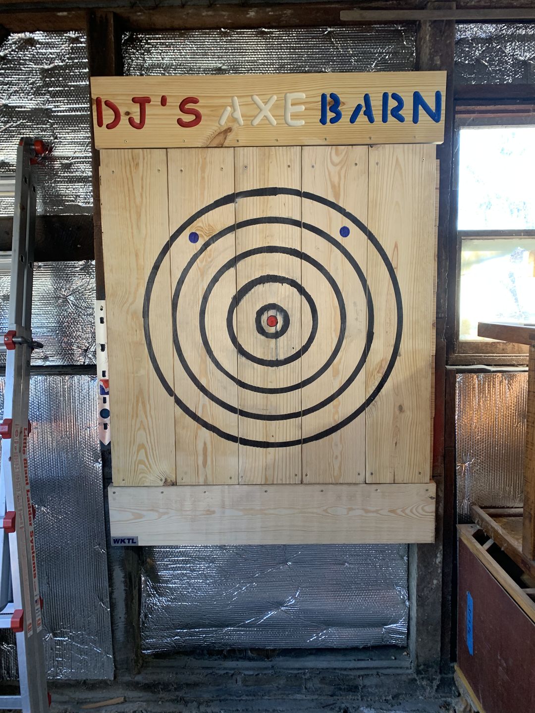 Customer photo review of Axe Throwing Target Builder Kit (Refillable Markers + Stencil)