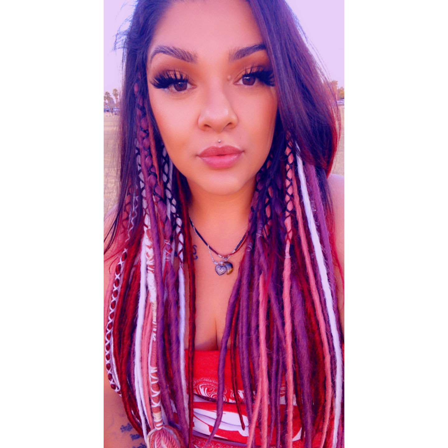 Customer photo review of Dusty Pink  - (1 pack of 5 Dreads)