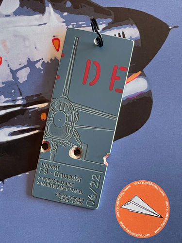 Customer photo review of F-8 CRUSADER French National Marine fuselage tags - Limited edition to 22 " Garage Tags "