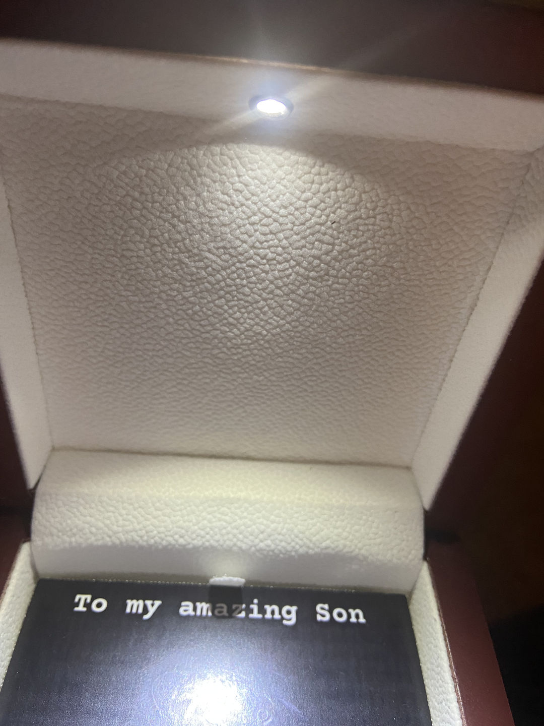 Customer photo review of [Almost Sold Out] To My Amazing Son - Love Mom - Cuban Link Chain