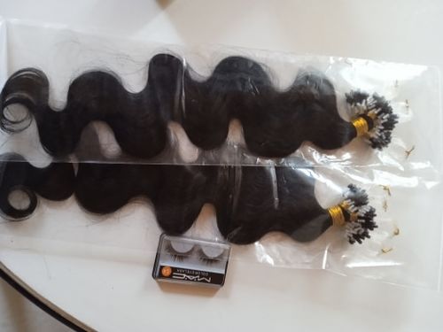 Customer photo review of European Micro Loop Ring Keratin Tips Extension Straight Black Human Hair