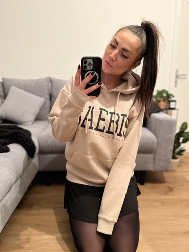 Customer photo review of Lifestyle Damen Oversized Hoodie beige by SAEBIS®