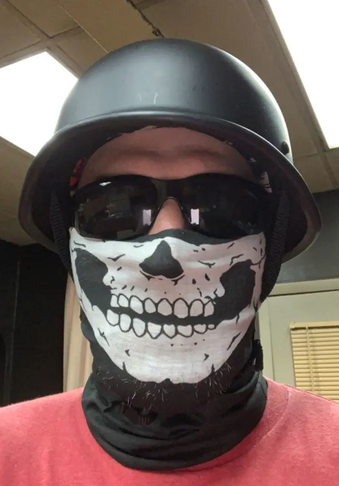 Customer photo review of Mayan Style Half Helmet Lightweight Face German Style DOT Helmet - Matte Black