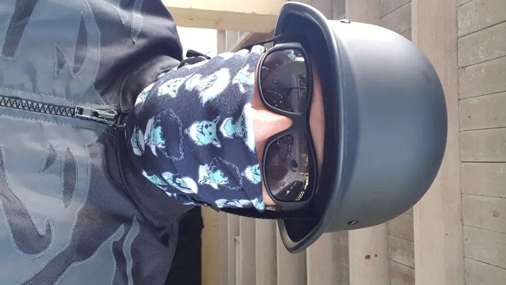 Customer photo review of Mayan Style Half Helmet Lightweight Face German Style DOT Helmet - Matte Black
