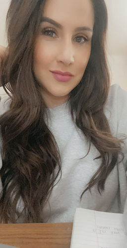 Customer photo review of Classic Tape In Hair Extensions Brown Color Straight & Body Wave