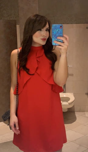 Customer photo review of Classic Tape In Hair Extensions Brown Color Straight & Body Wave