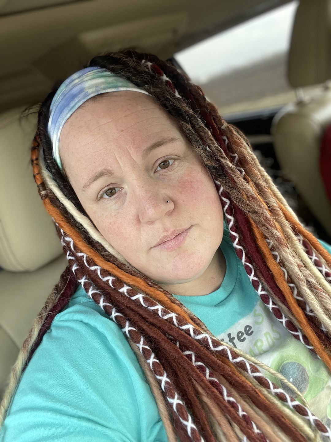 Customer photo review of Dark Red  - (1 pack of 5 Dreads)