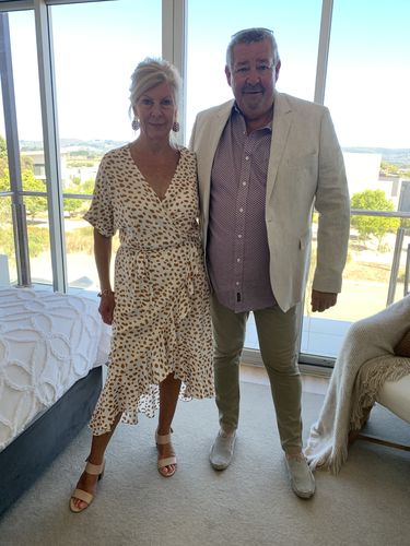 Customer photo review of Willow | Animal Spot Midi Wrap Dress in Tan