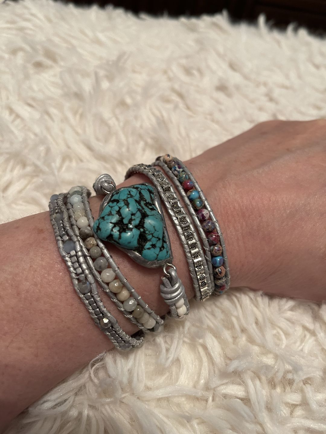 Customer photo review of The Turquoise Protection Wrap Bracelet