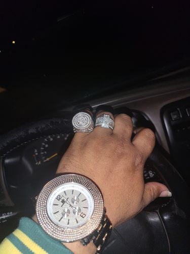 Customer photo review of Silver Jumbo CZ Custom Medallion Ring