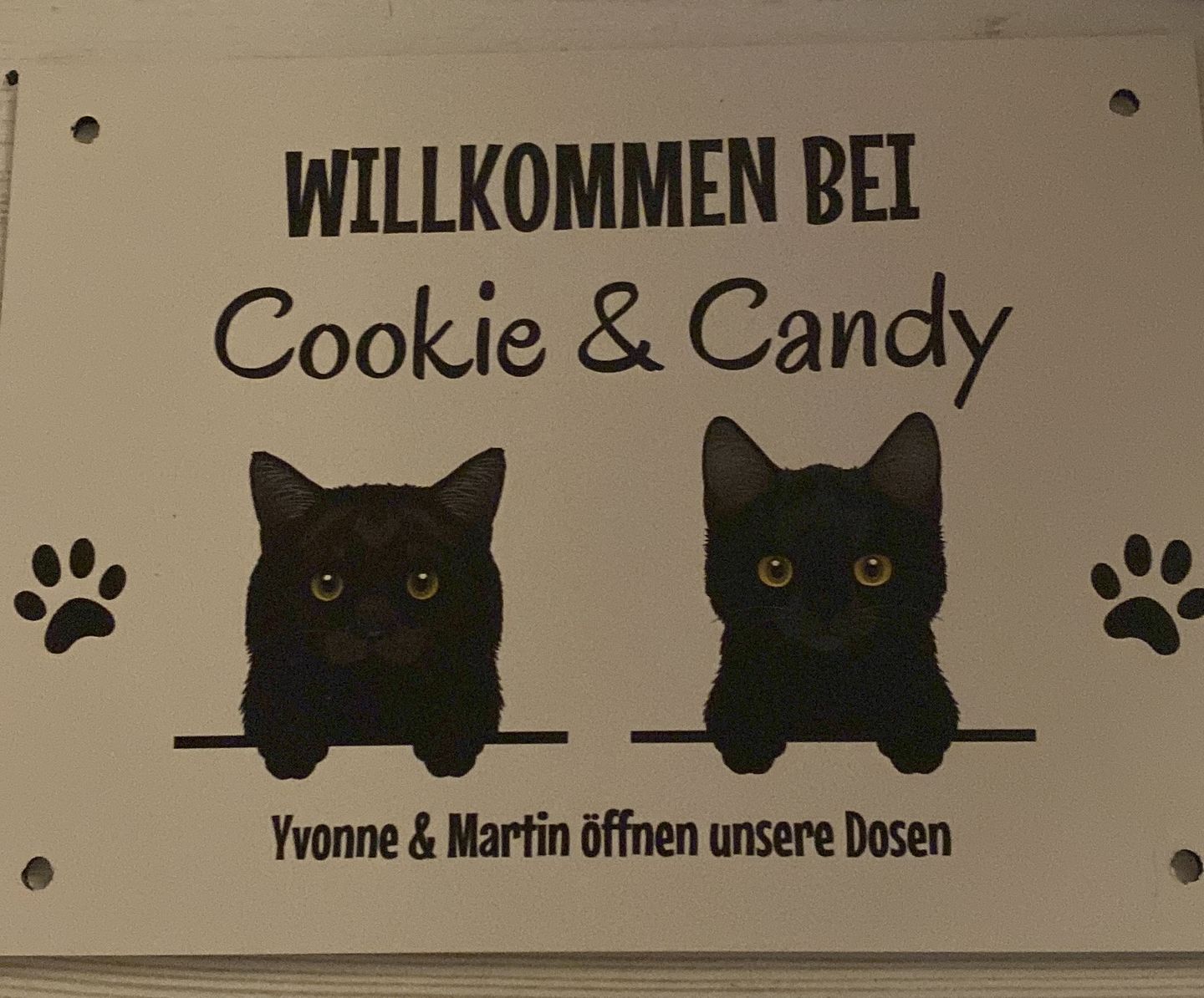 Customer photo review of Spähende Haustiere - Individuelles Türschild