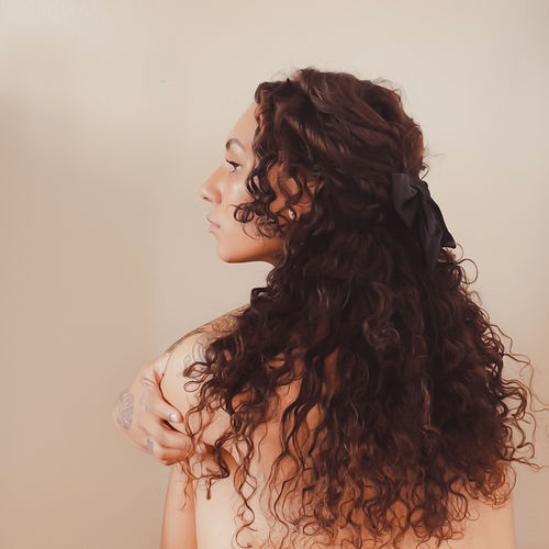 Customer photo review of Curly Ash Blonde