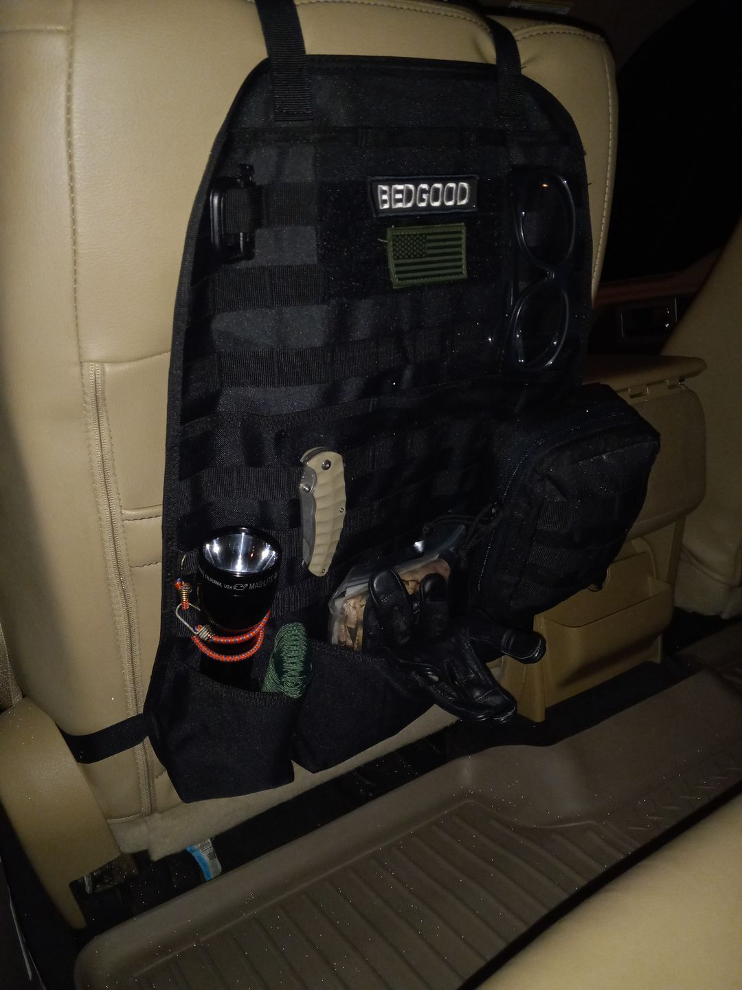 Customer photo review of Tactical MOLLE Seat Organizer v2