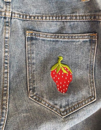 Customer photo review of Strawberry Embroidery Wide Jeans