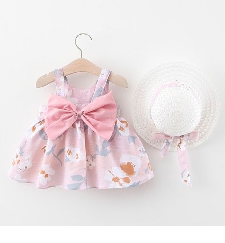 Customer photo review of Baby Girl Dress + Hat Two-piece Pack Summer Flower Print Bow-knot Comfortable Cute And Good-looking Dress Wholesale Baby Clothes