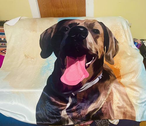 Customer photo review of Custom Pet Sherpa Blanket