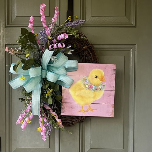 Customer photo review of Easter Chick Grapevine - Wreath Kit - WK-064