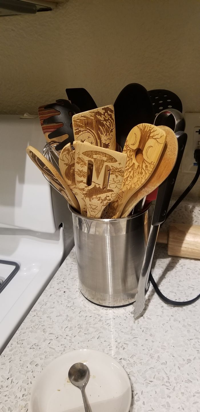 Customer photo review of The 5 Elements Bamboo Large Kitchen Utensils Set