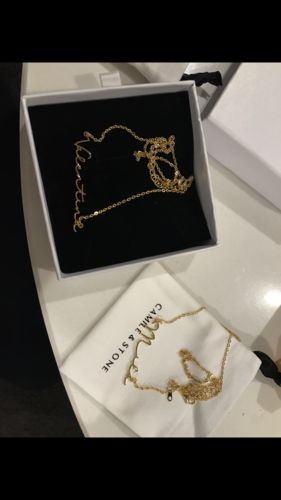 Customer photo review of Mon Petit Name Plate Necklace