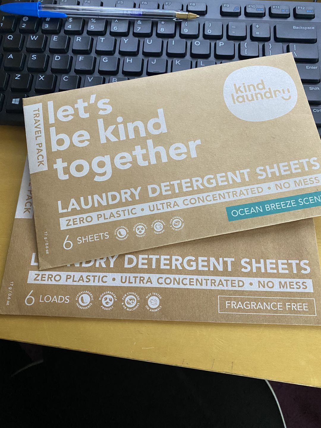 Customer photo review of Laundry Soap Sheets (Travel Pack) - Fragrance Free (6 Sheets/Loads)
