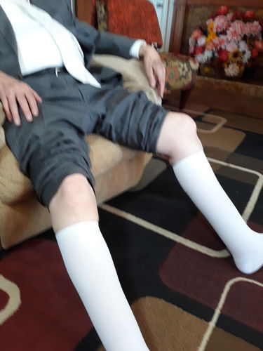Customer photo review of Knee-High Compression - White