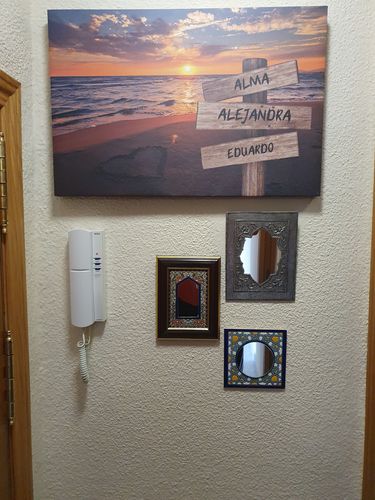 Customer photo review of Lienzo personalizado Corazon en la Playa
