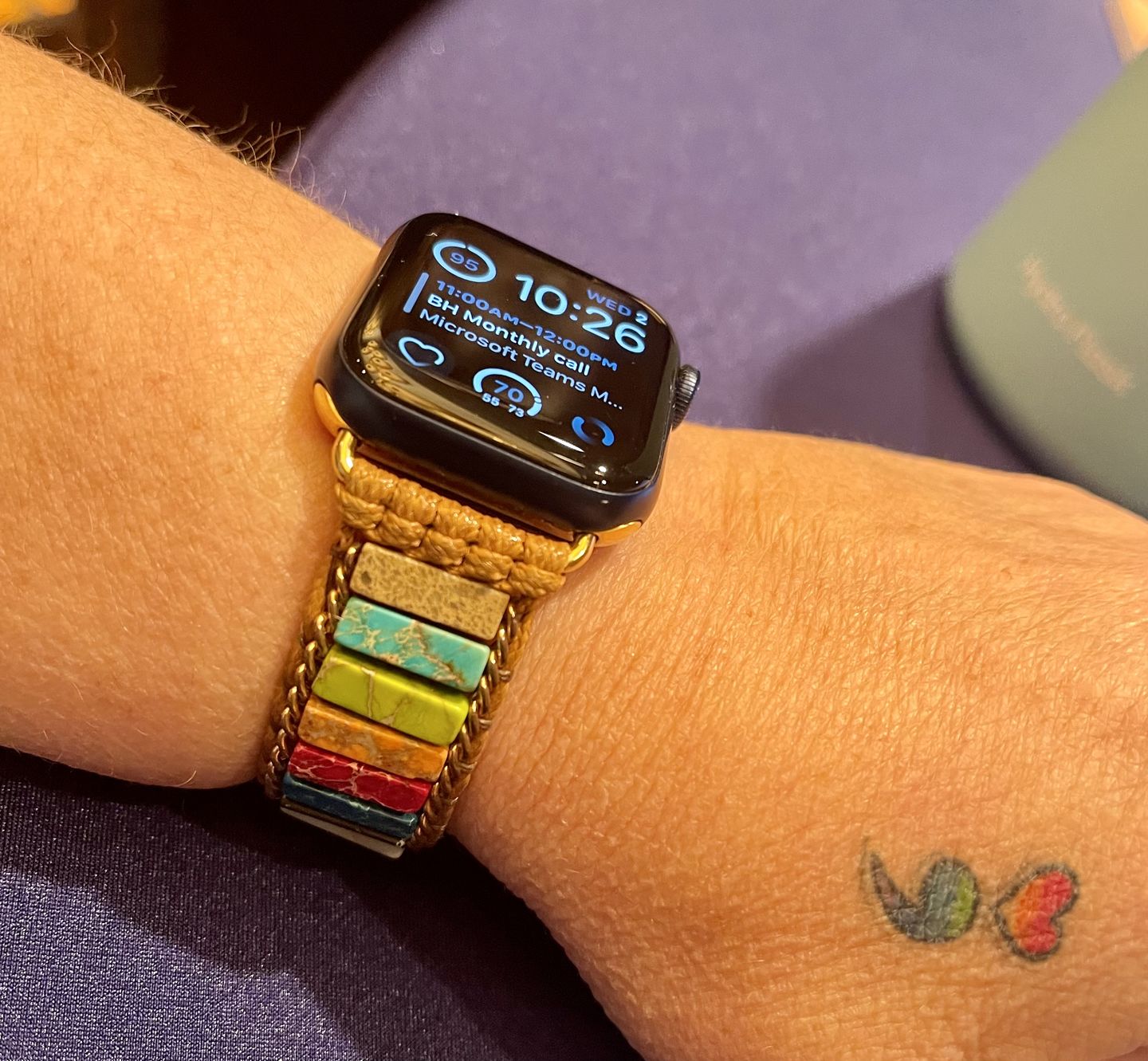 Customer photo review of Healing Chakra Protection Apple Watch Strap