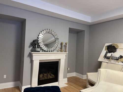 Customer photo review of Sunburst Beveled Round Mirror 35"