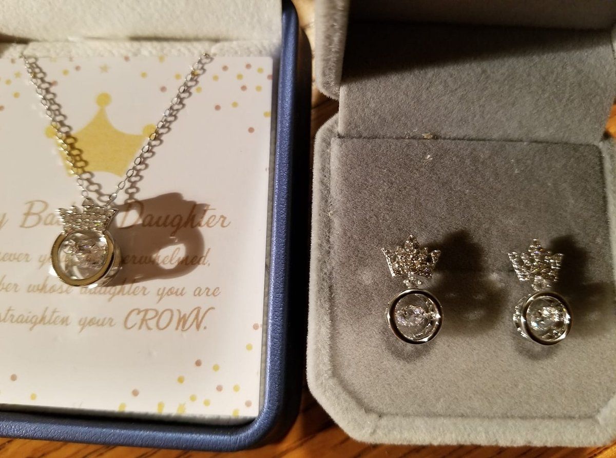 Customer photo review of Daughter | Straighten Your Crown Necklace
