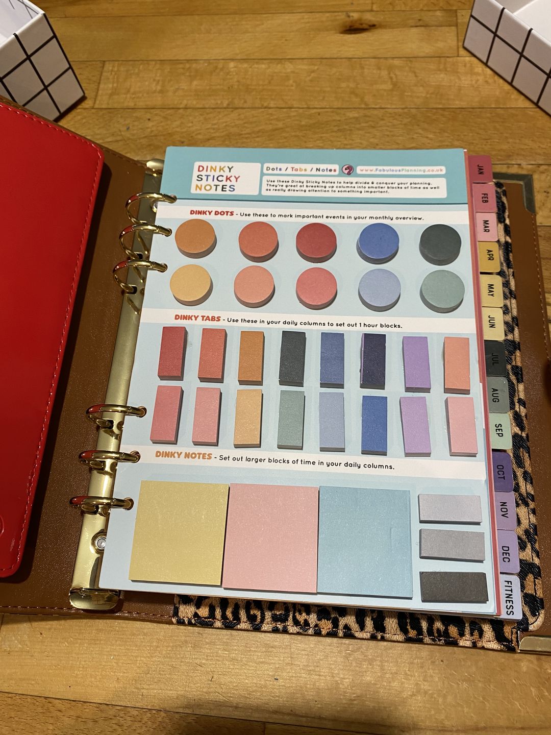 Customer photo review of Tabbed Dividers Organiser Inserts