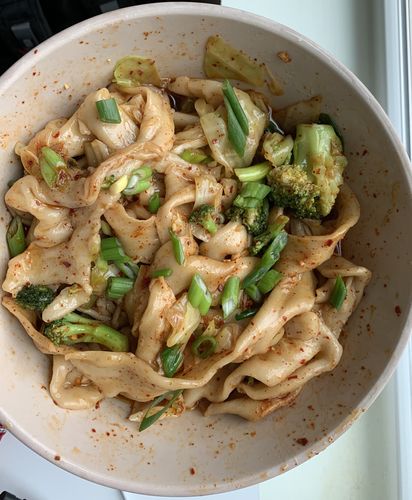Customer photo review of [N8] Hot Oil-Seared Hand-Ripped Noodles Meal Kit (4 Servings)