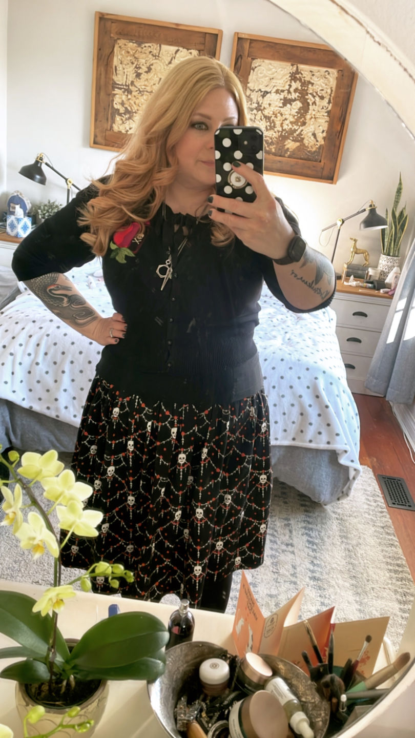 Customer photo review of Dark Heart Cardigan