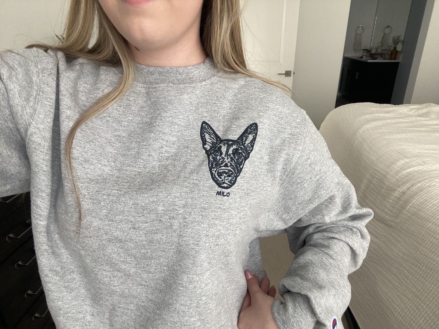 Customer photo review of Custom Pet Crewneck Sweater