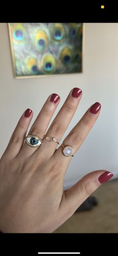 Customer photo review of Irregular Labradorite Ring (Gold)