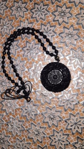 Customer photo review of Red Agate Dragon & Phoenix Auspicious Pendant Beads Necklace