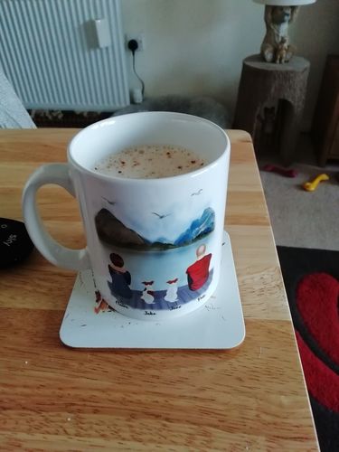 Customer photo review of Couple & Dogs -You me and the dog Personalised Mug