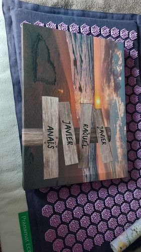 Customer photo review of Lienzo personalizado Corazon en la Playa