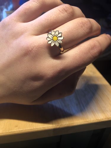 Customer photo review of Spinner Flower Anxiety Ring